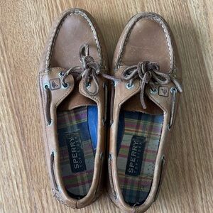 Sperry Tan Leather Boat Shoes for Men